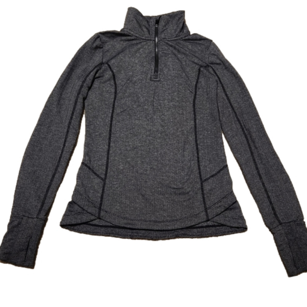 Mondetta Women's Dark Heather Gray 1/4 Zip Pullover, size X-small